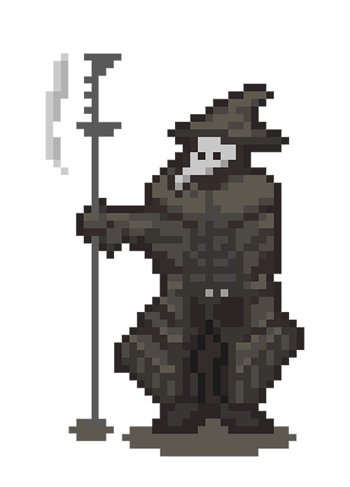 pixel character greyscale